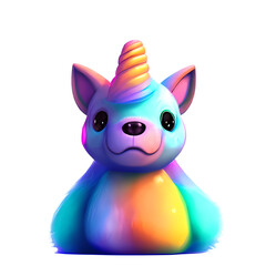 fantasy unicorn, cute 3d cartoon unicorn isolated on transparent background, Generative AI