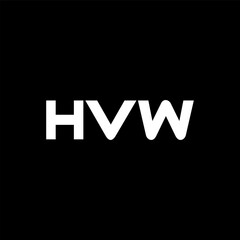 HVW letter logo design with black background in illustrator, vector logo modern alphabet font overlap style. calligraphy designs for logo, Poster, Invitation, etc.