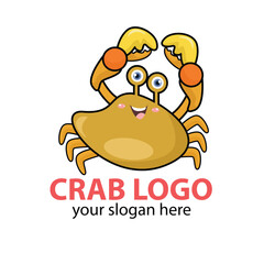 cute crab vector light brown body yellow orange light brown limbs
