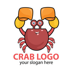 cute crab vector brown body purple orange yellow arms