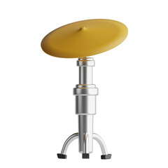 A 3D illustration of a cymbal, a percussion instrument that produces a crashing sound