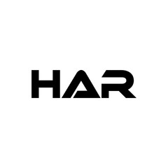 HAR letter logo design with white background in illustrator, vector logo modern alphabet font overlap style. calligraphy designs for logo, Poster, Invitation, etc.