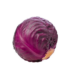Fototapeta premium Red cabbage on transparent png.