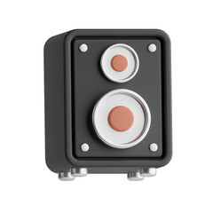 Fototapeta premium A 3D illustration of a speaker, a device that converts electrical signals into sound waves