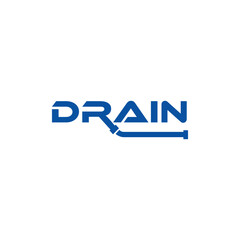 Drain wordmark logo icon vector template.eps