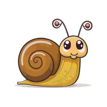 vector cute snail cartoon style