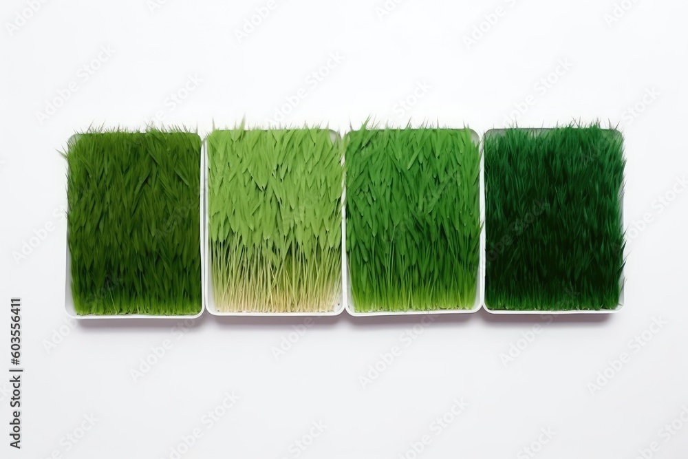 Poster seamless pattern of green grass on a white background generative ai