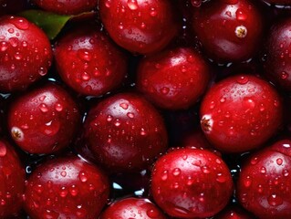 Cranberries background as seamless tile (generative AI)