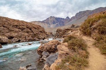 rio Cajón del Maipo e Embalse El Yeso, Chile cordilheira dos Andes, Santiago, Chile