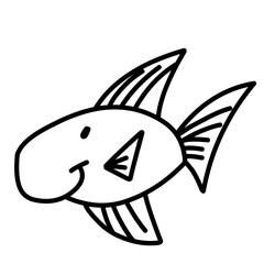 Doodle Ocean Fish And Shark Icon
