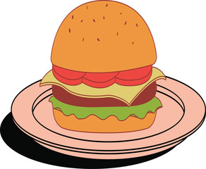 hamburger on a plate