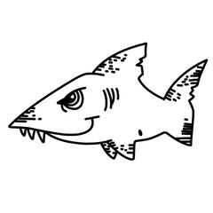Doodle Ocean Fish And Shark Icon