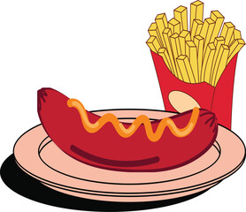 sausage and french fries