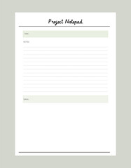Project Notepad planner.