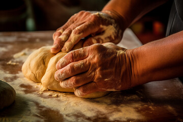 Bread dough kneading