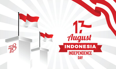 Flat indonesia independence day background template 