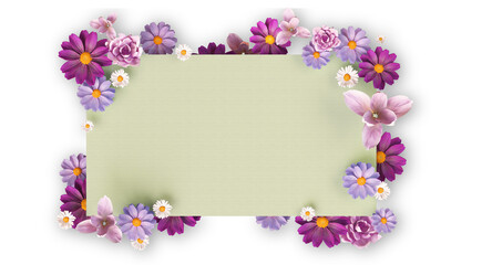 Flower on paper with transparent background