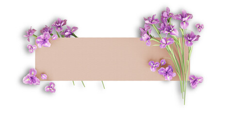 Fototapeta na wymiar Flower on paper with transparent background