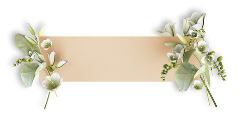 Flower on paper with transparent background