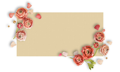 Flower on paper with transparent background