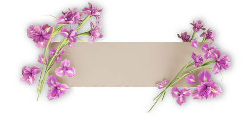 Flower on paper with transparent background