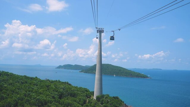 ベトナム　フーコック島　世界最長のケーブルカーからの景色