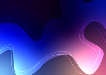 Abstract blue line wave dynamic banner dark background