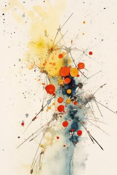 Digital illustration of flowers and colorful shapes done in an abstract expressionism style, concept art, abstraction, floral themed, design asset, generative ai
