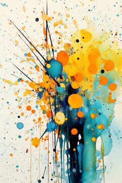 Digital illustration of flowers and colorful shapes done in an abstract expressionism style, concept art, abstraction, floral themed, design asset, generative ai
