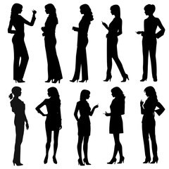 Set of Business women Communicate with each other. 