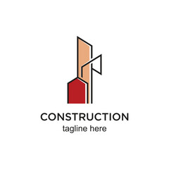 Construction logo design simple concept Premium Vector