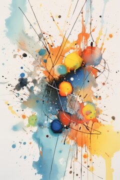 Digital illustration of flowers and colorful shapes done in an abstract expressionism style, concept art, abstraction, floral themed, design asset, generative ai
