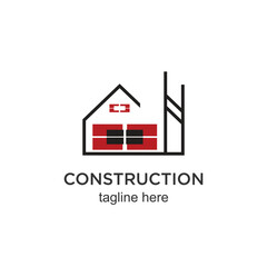 Naklejka premium Construction logo design simple concept Premium Vector