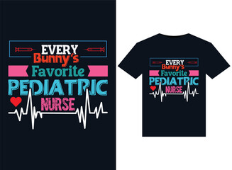 Fototapeta premium Every Bunny's Favorite Pediatric Nurse illustrations for print-ready T-Shirts design