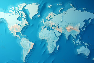 Fototapeta na wymiar blue world map background