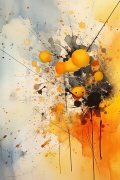 Digital illustration of flowers and colorful shapes done in an abstract expressionism style, concept art, abstraction, floral themed, design asset, generative ai
