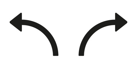 line curved arrow sign icon vector