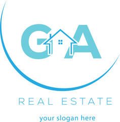 Fototapeta premium Initial letter ga real estate logo design template ga house letter logo