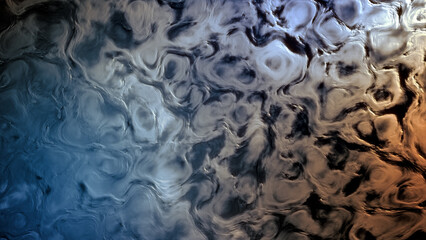 dark blue - yellow constitutional curves lay - abstract 3D rendering