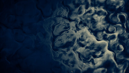 dark blue gradient strange shapes surface - abstract 3D illustration