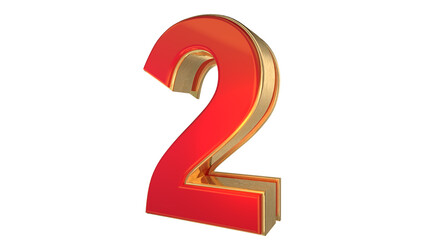 Fototapeta premium Red 3d number 2