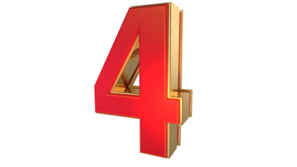 Red 3d number 4