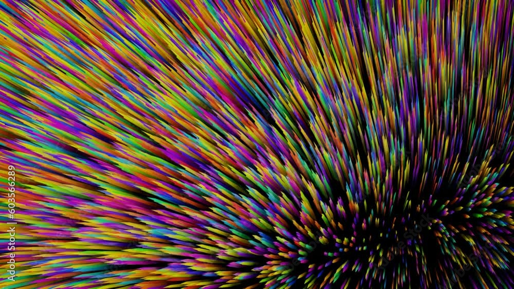 Poster abstract colorful background moving rainbow shapes. looped animation. 3d render