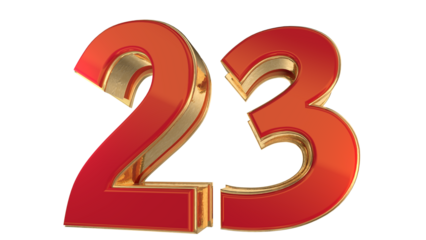 Red 3d number 23