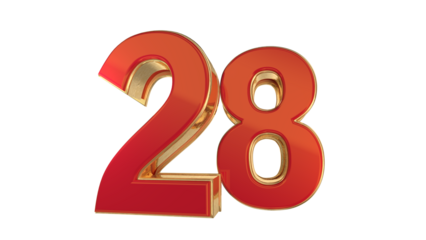 Red 3d number 28