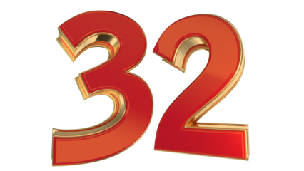 Red 3d number 32