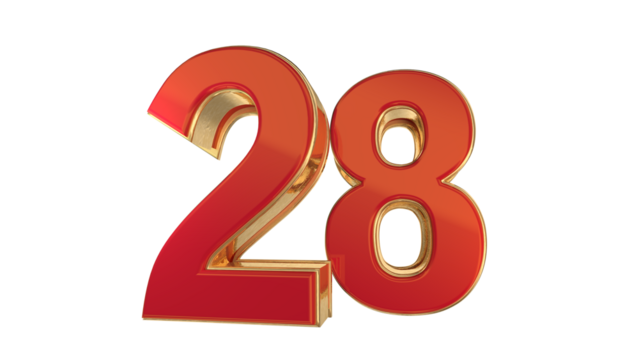 Red 3d number 28