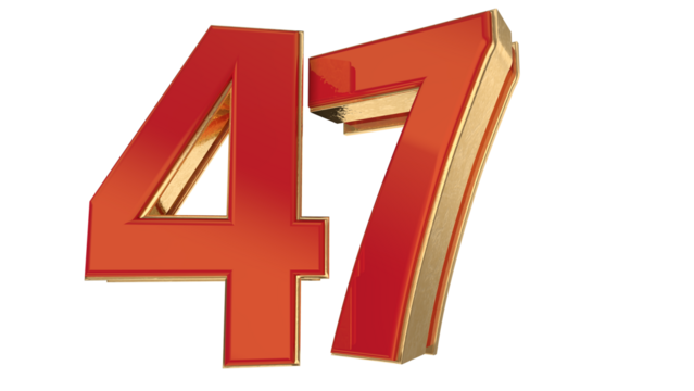 Red 3d number 47