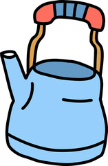 kettle camp teapot hand draw