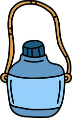Tourist's flask hand draw